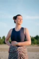 Sarong chusta Mauritius założona przez kobietę