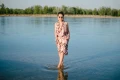 Sarong chusta Seszele na kobiecie w wodzie