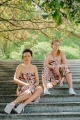 Sarong chusta Seszele założona przez dwie kobiety