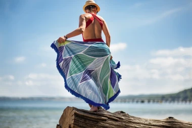 Okrągły ręcznik plażowy Bałtyk